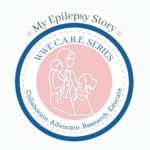 Logo of My Epilepsy Story WWE C.A.R.E. Series featuring a mother and child illustration.