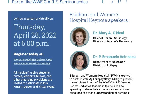 Flyer for a seminar on neurologic co-morbidities in women with epilepsy.
