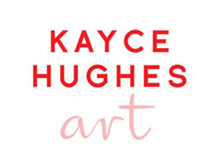 Logo with red and pink text reading 'Kayce Hughes Art'.